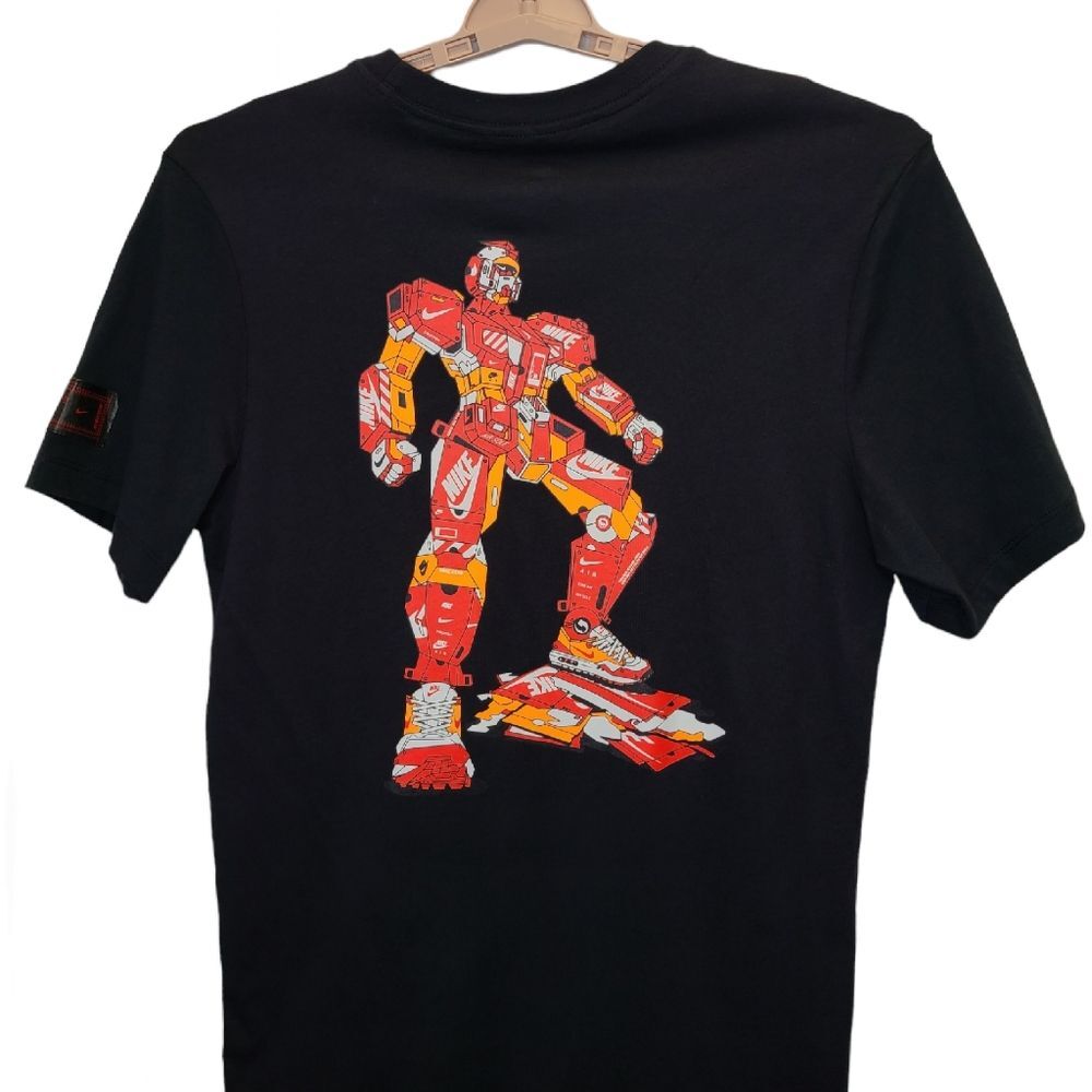 Nike Men's M Mechanic Air Figure Black Graphic 100% Cotton Short Sleeve Tshirt